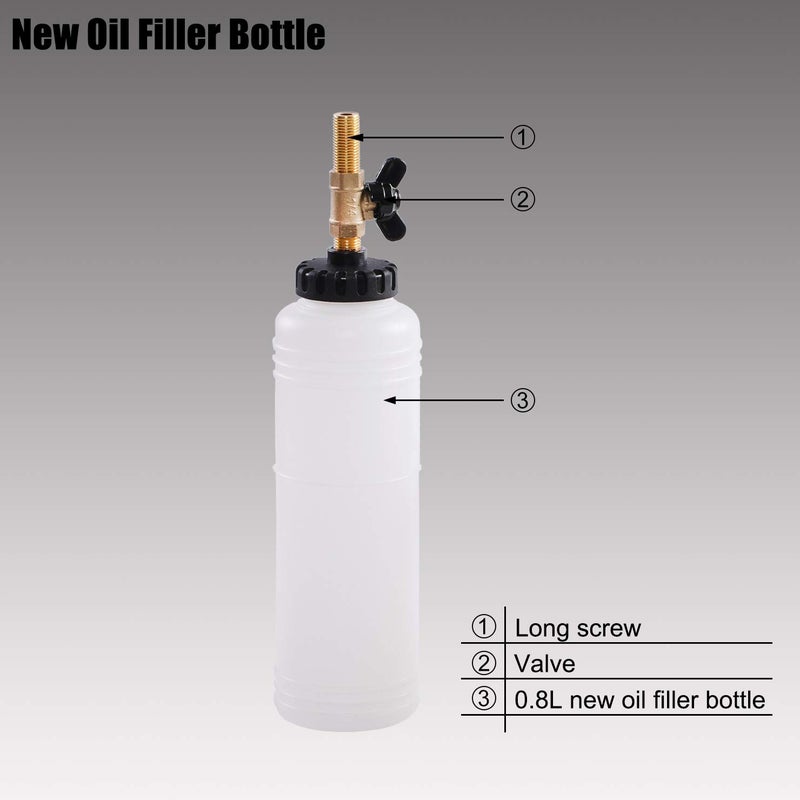 YSTOOL مجموعة أدوات سحب سائل الفرامل والدبرياج YSTOOL مع مضخة هوائية لتغيير زيت الفرامل مع مستخرج وزجاجة إعادة تعبئة ومحولات أسطوانة رئيسية وموصلات هواء سريعة للاستخدام في السيارات والشاحنات والدراجات النارية - Image 3